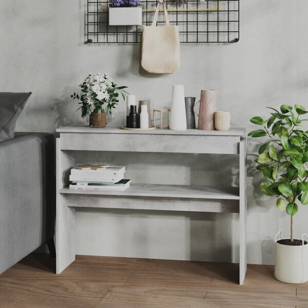 Console Table Concrete Grey 102x30x80 cm Engineered Wood