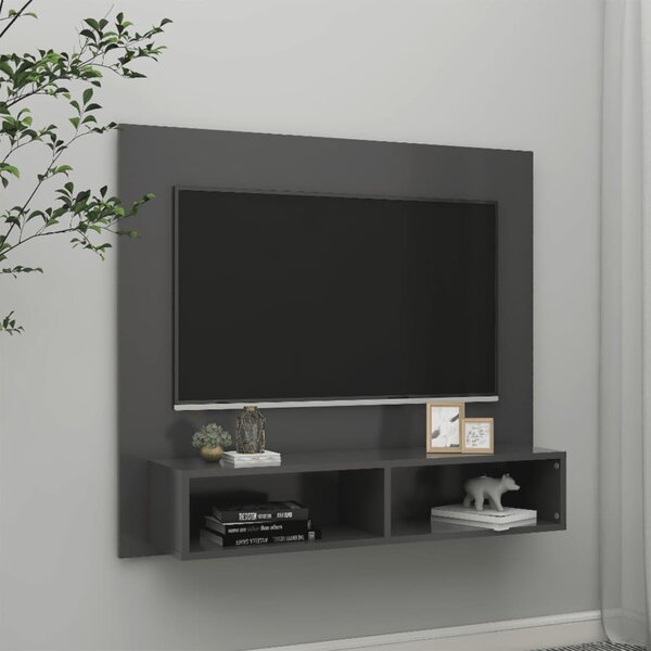 Wall TV Cabinet Grey 102x23.5x90 cm Engineered Wood