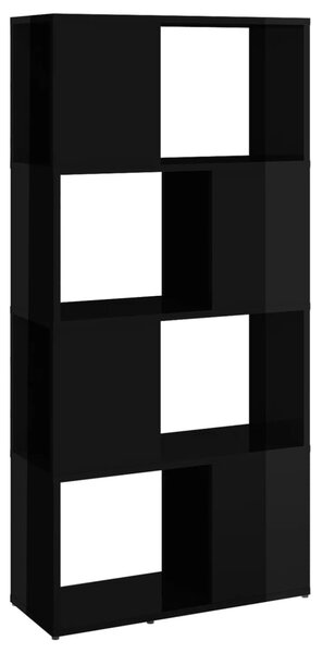 Book Cabinet Room Divider High Gloss Black 60x24x124.5 cm