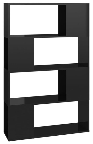 Book Cabinet Room Divider High Gloss Black 80x24x124.5 cm