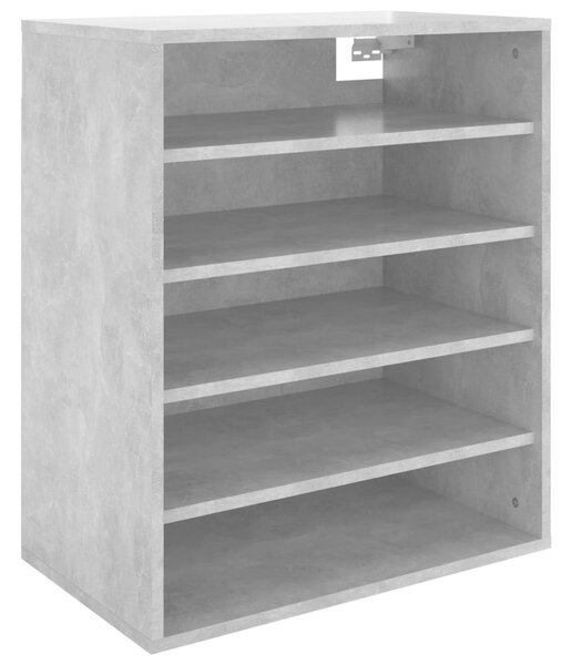 Shoe Cabinet Concrete Grey 60x35x70 cm Engineered Wood