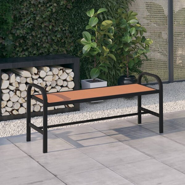 Garden Bench 124.5 cm Steel and WPC Brown and Black