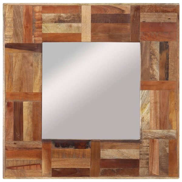 Wall Mirror Solid Wood Reclaimed 50x50 cm