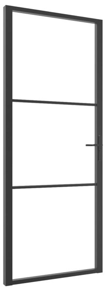 Interior Door ESG Glass and Aluminium 83x201.5 cm Black