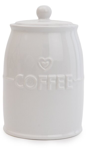 Hearts White Coffee Canister White