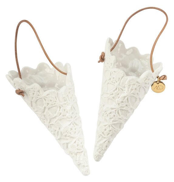 Mette Ditmer Lace Christmas cone 2-pack Off-white