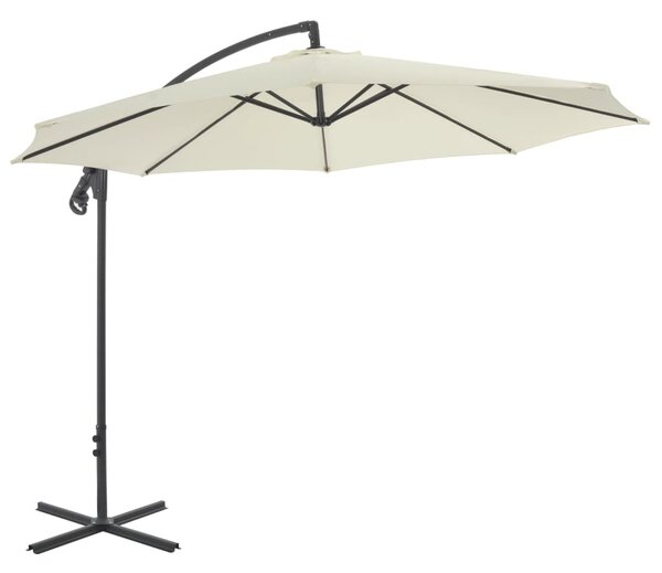Cantilever Umbrella with Steel Pole 300 cm Sand