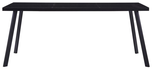 Dining Table Black 160x80x75 cm Tempered Glass