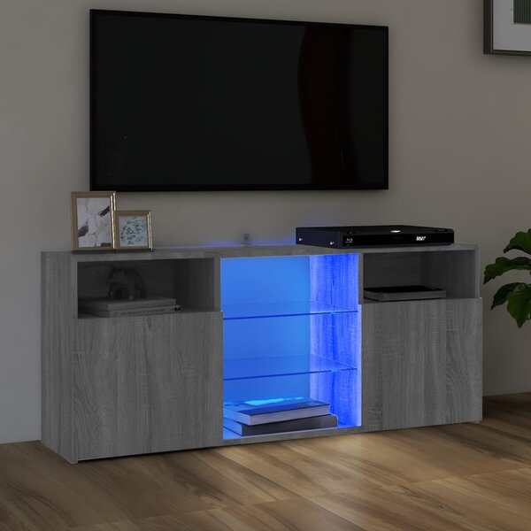 TV Cabinet with LED Lights Grey Sonoma 120x30x50 cm