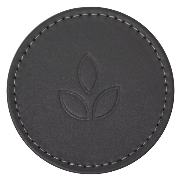 Elements Vete Set of 4 Faux Leather Coasters Grey