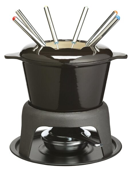 Masterclass Enamel Fondue Gift Set Black