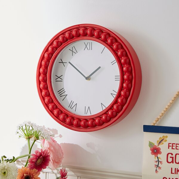 Pride & Joy Bobbin Wall Clock, 30cm Red