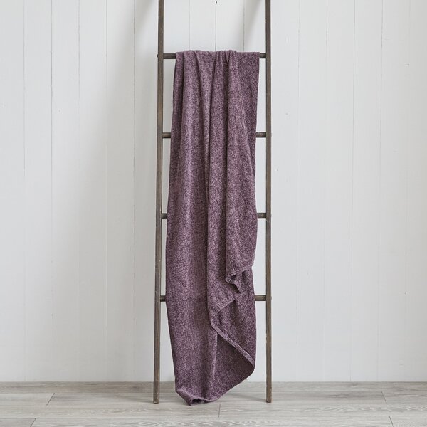 Chenille Mauve Throw Purple