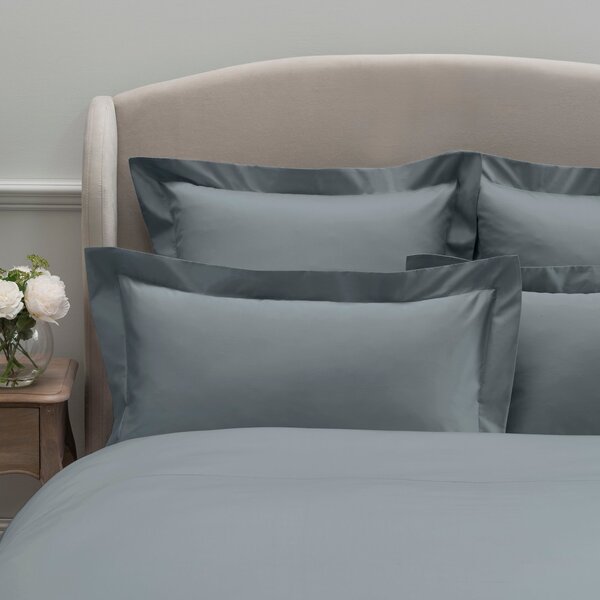 Dorma 300 Thread Count 100% Cotton Sateen Plain Oxford Pillowcase Denim