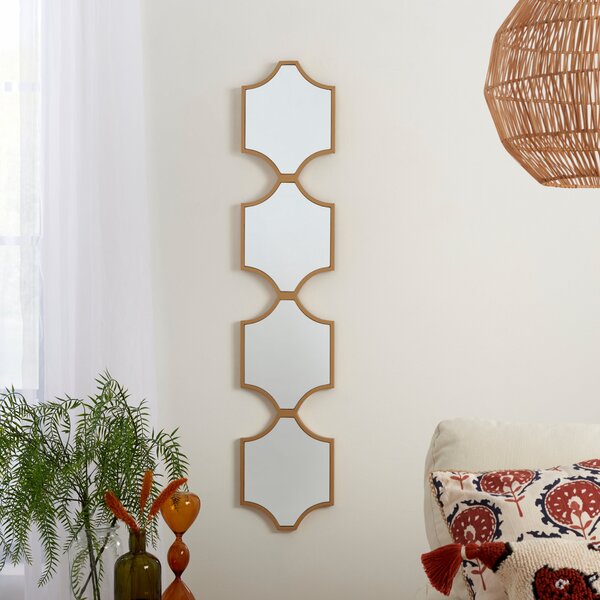 Moroccan Decorative Panel Mirror 20x100cm Gold Effect