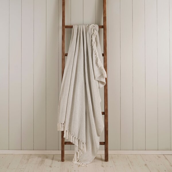 Russell Grey Stripe Throw Grey