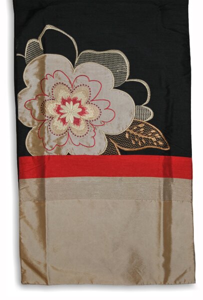 Kyoto Floral Bed Runner Black