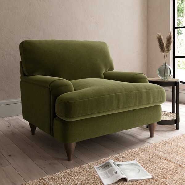 Darwin Luxury Velvet Armchair Luxury Velvet Olive