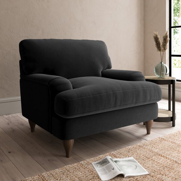 Darwin Luxury Velvet Armchair Luxury Velvet Black