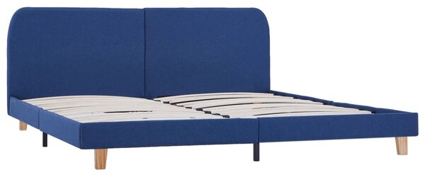 Bed Frame without Mattress Blue Fabric 150x200 cm King Size