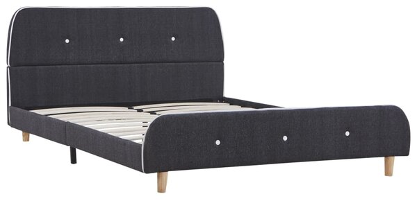 Bed Frame without Mattress Dark Grey Fabric 135x190 cm Double