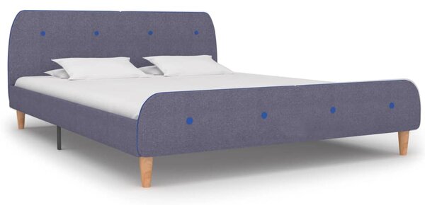 Bed Frame Light Grey Fabric 150x200 cm King Size