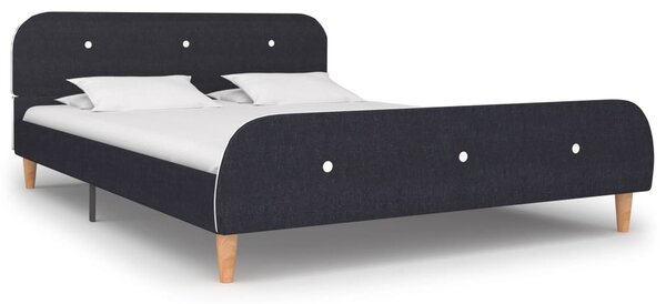 Bed Frame Dark Grey Fabric 135x190 cm Double