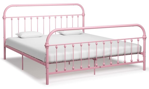 Bed Frame Pink Metal 180x200 cm Super King