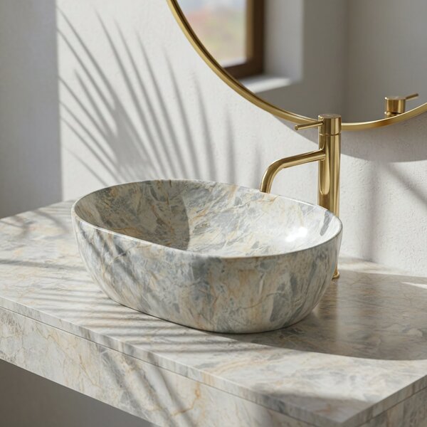 Countertop Basin Rea Amelia Ruststone 48