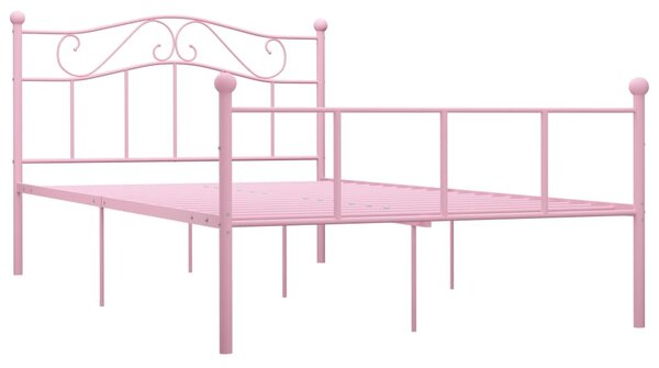 284540 Bed Frame without Mattress Pink Metal 140x200 cm