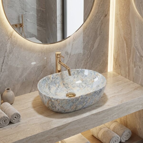 Countertop Basin Rea Amelia Ruststone 48