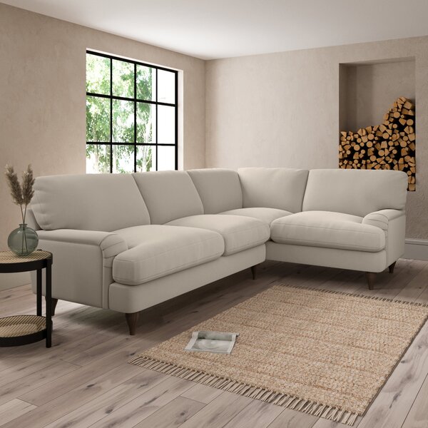 Darwin Luxury Velvet Right Hand Corner Sofa Luxury Velvet Natural