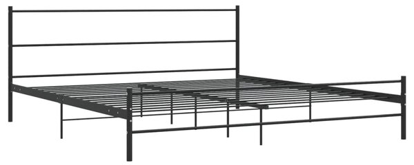 284688 Bed Frame without Mattress Black Metal 180x200 cm Super King