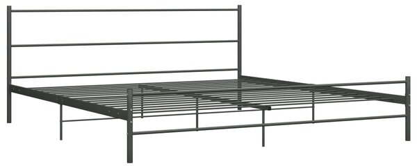 284684 Bed Frame without Mattress Grey Metal 180x200 cm Super King