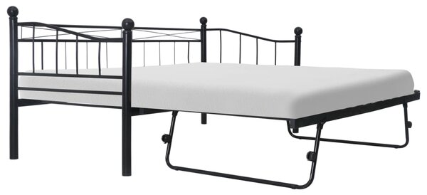 Bed Frame Black Steel 180x200/90x200 cm 6FT Super King