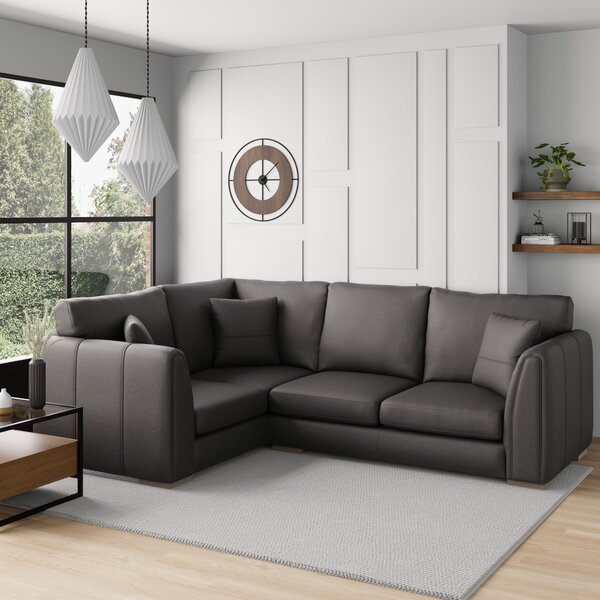 Austin Faux Leather Corner Sofa Grey