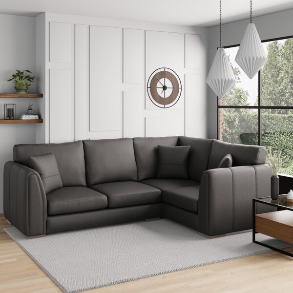 Austin Faux Leather Corner Sofa Grey