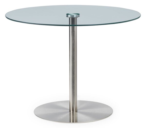 Milan Round Glass Table Silver