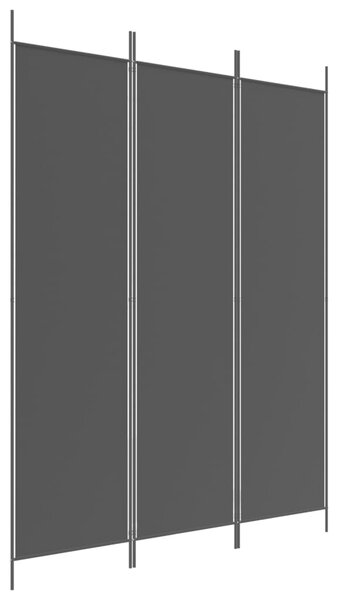 3-Panel Room Divider Black 150x200 cm Fabric