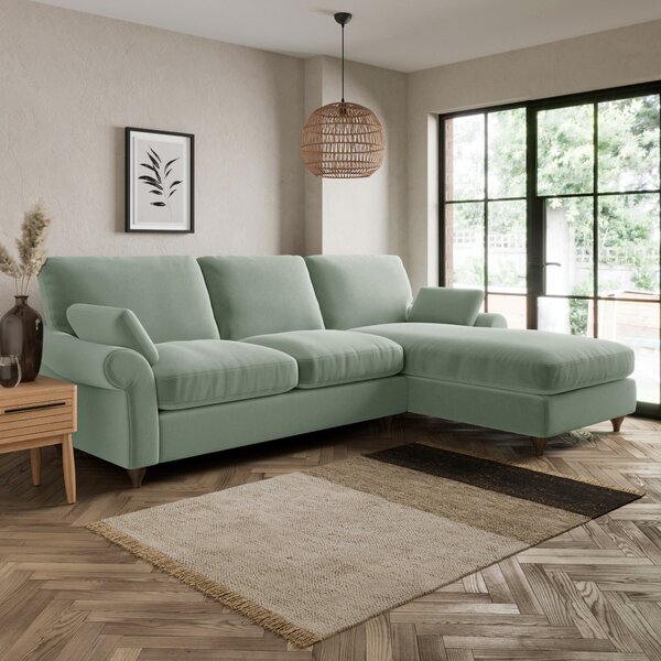 Salisbury Luxury Velvet Right Hand Corner Sofa Luxury Velvet Lilypad