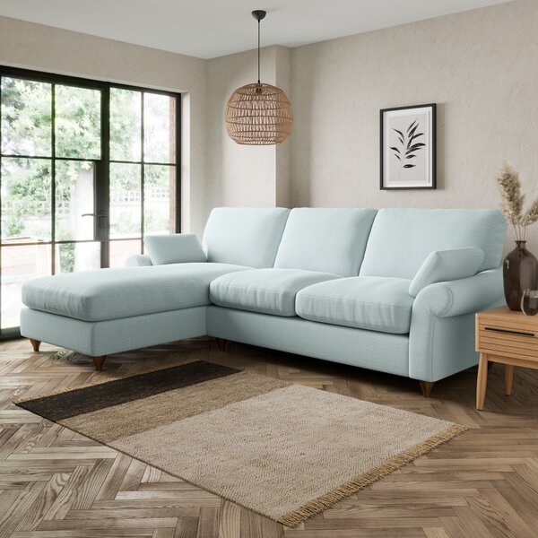 Salisbury Slub Cotton Blend Left Hand Corner Sofa Slub Cotton Light Mineral