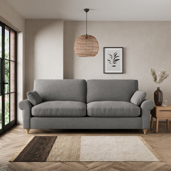 Salisbury Textured Weave 4 Seater Sofa Dark Grey