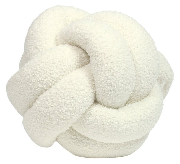 Boucle Knot Fleece Cushion Ecru