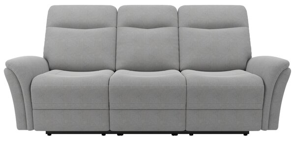 Monte Chenille Reclining 3 Seater Sofa Light Grey