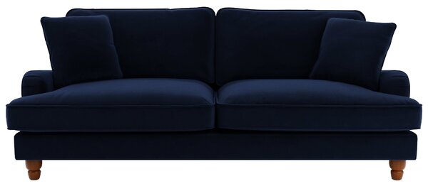 Beatrice Velvet 4 Seater Sofa Navy Blue