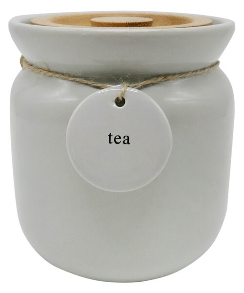 Grey Hang Tag Tea Canister Grey