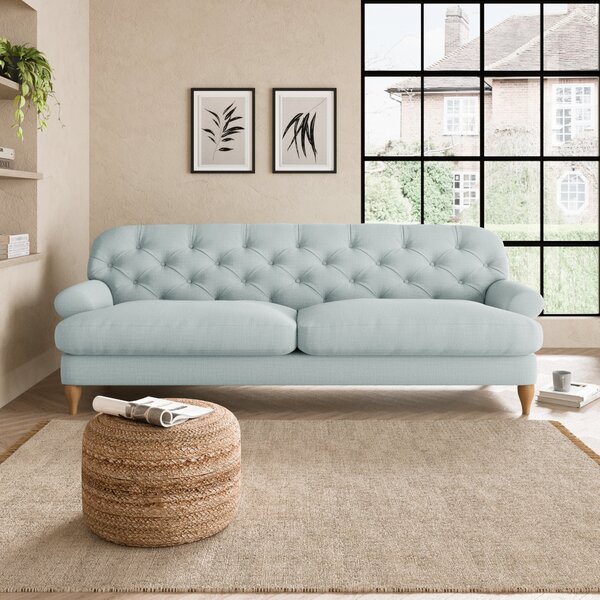 Canterbury Slub Cotton Blend 4 Seater Sofa Grey