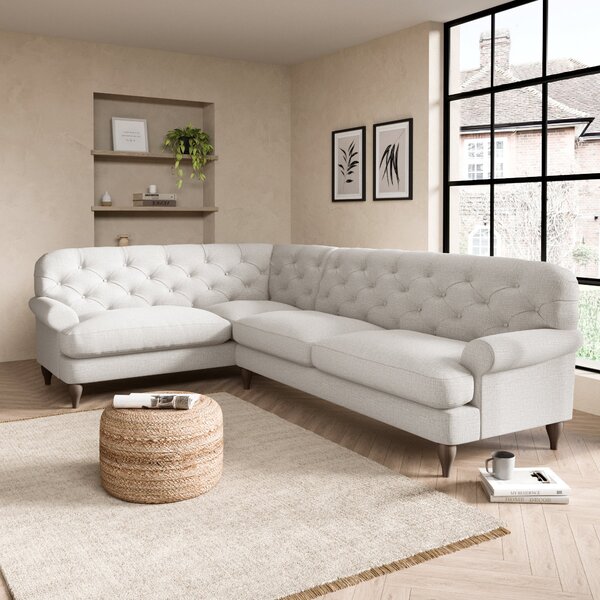 Canterbury Textured Weave Left Hand Corner Sofa Textured Weave Sandstone