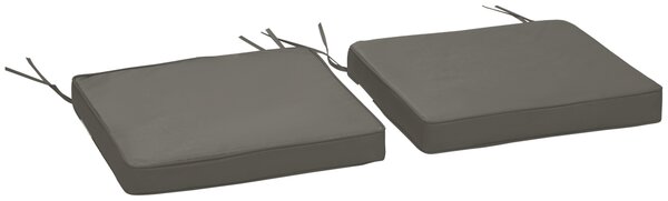 Outsunny Garden Chair Pads: Set of 2 Replacement Cushions with Ties, 45 x 45cm, Charcoal Grey Aosom UK