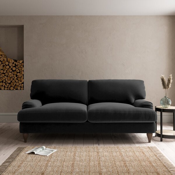 Darwin Luxury Velvet 3 Seater Sofa Black